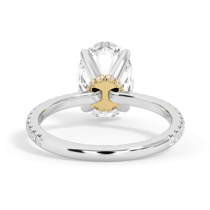 Rings deBebians Under Halo with Diamond Shank Engagement Ring Yellow Gold Wrap