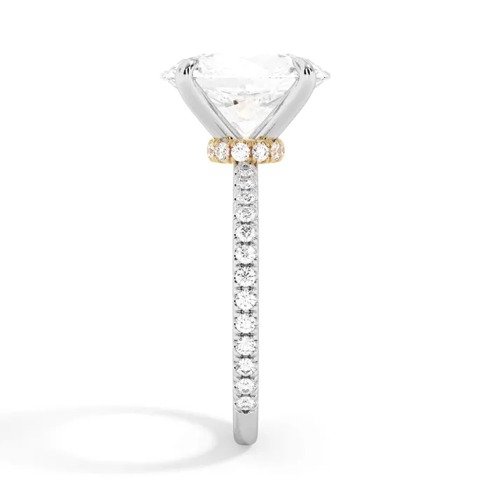Rings deBebians Under Halo with Diamond Shank Engagement Ring Yellow Gold Wrap