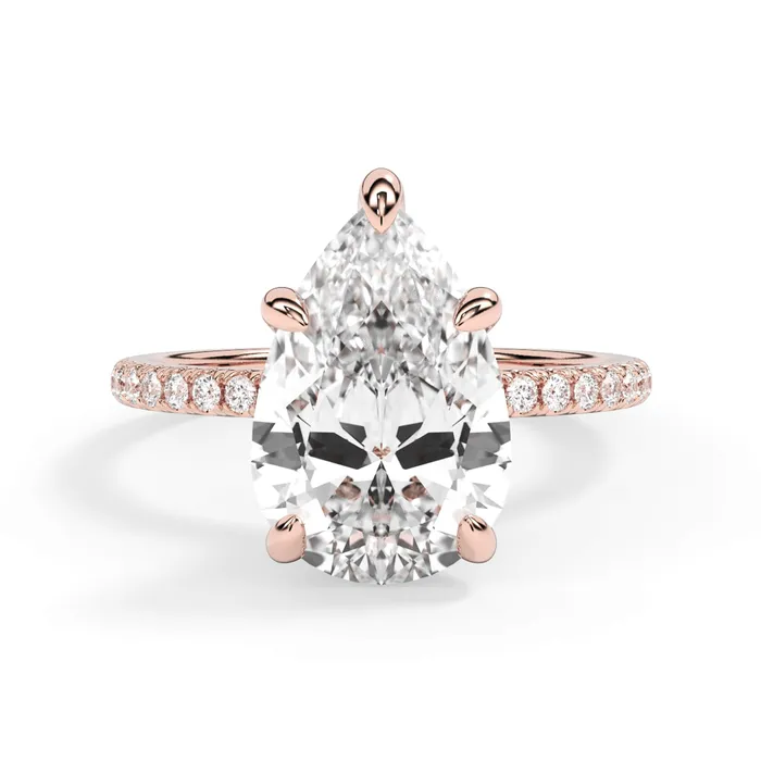 Rings deBebians Under Halo with Diamond Shank Engagement Ring Yellow Gold Wrap