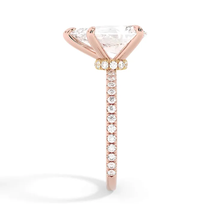 Rings deBebians Under Halo with Diamond Shank Engagement Ring Yellow Gold Wrap