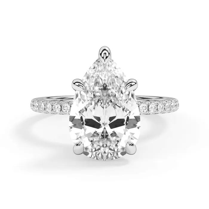 Rings deBebians Under Halo with Diamond Shank Engagement Ring Yellow Gold Wrap