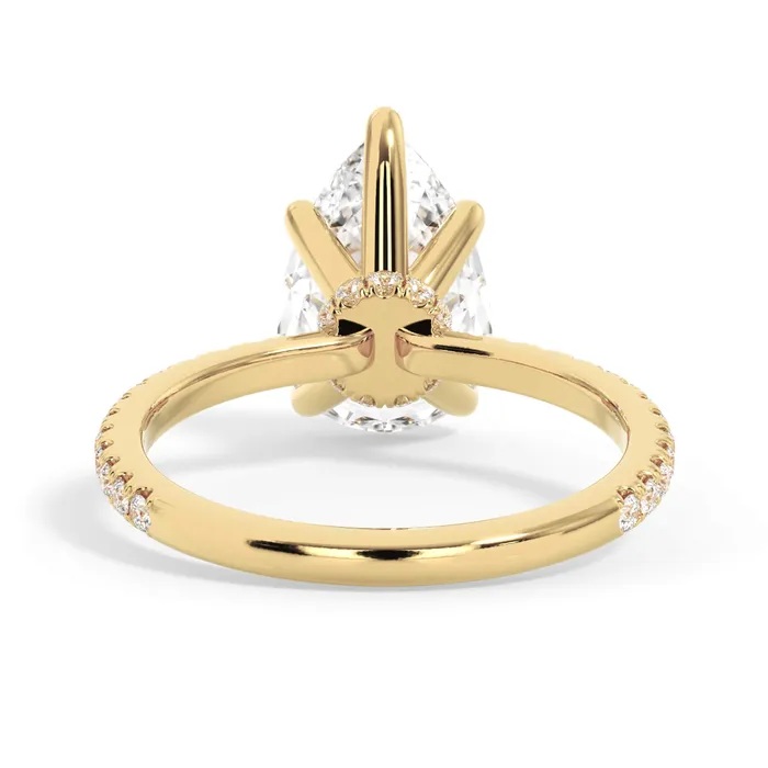 Rings deBebians Under Halo with Diamond Shank Engagement Ring Yellow Gold Wrap