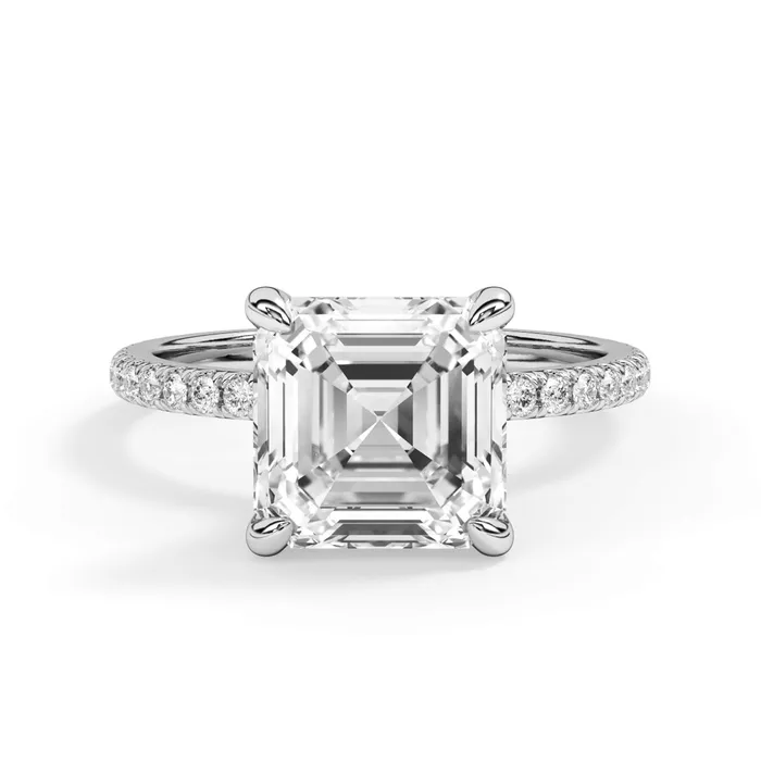 Rings deBebians Under Halo with Diamond Shank Engagement Ring Yellow Gold Wrap