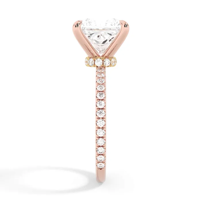 Rings deBebians Under Halo with Diamond Shank Engagement Ring Yellow Gold Wrap