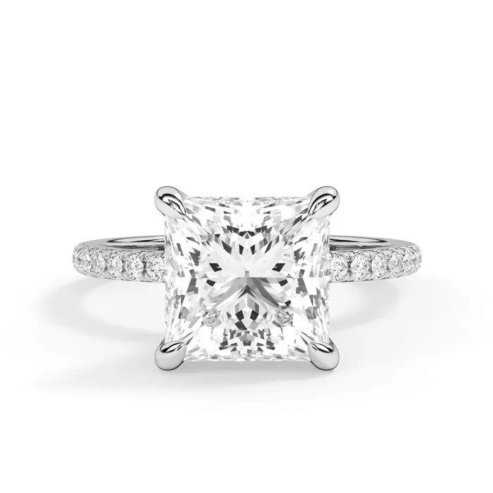 Rings deBebians Under Halo with Diamond Shank Engagement Ring Yellow Gold Wrap