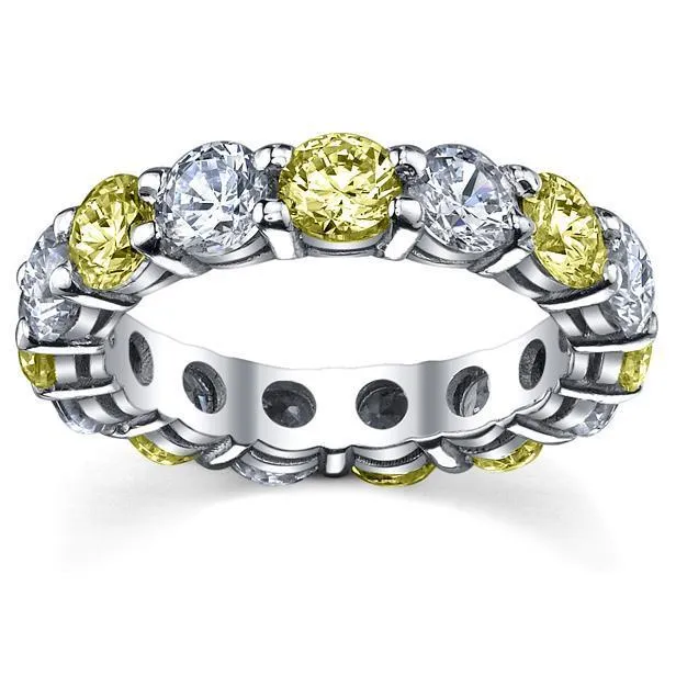 Rings deBebians Yellow Sapphire Diamonds Eternity Ring 500cttw