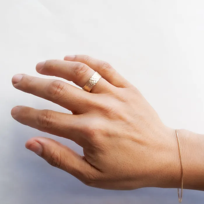 Rings Gold Double Snakeskin Band Lauren Wolf Jewelry