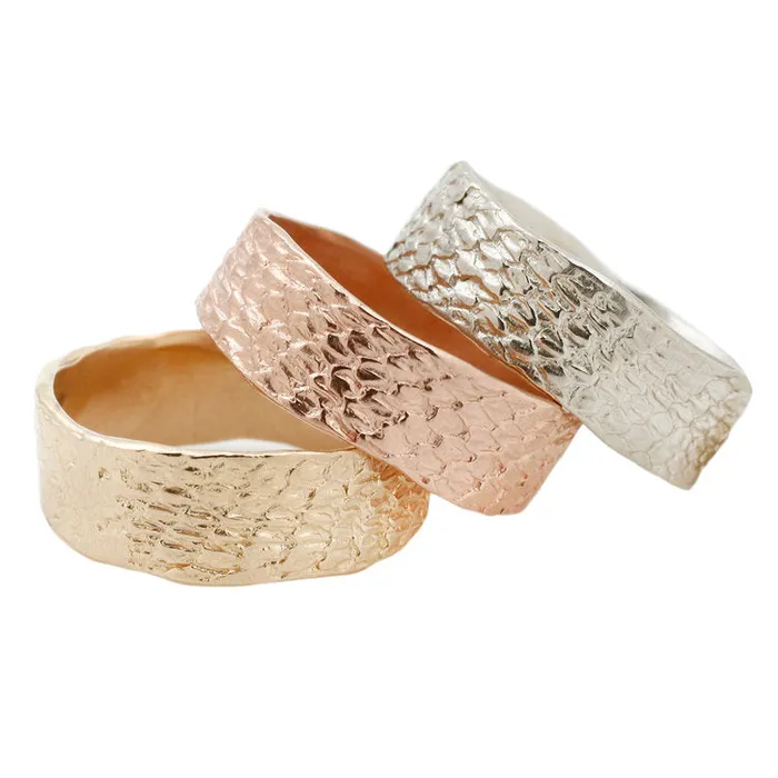 Rings Gold Double Snakeskin Band Lauren Wolf Jewelry