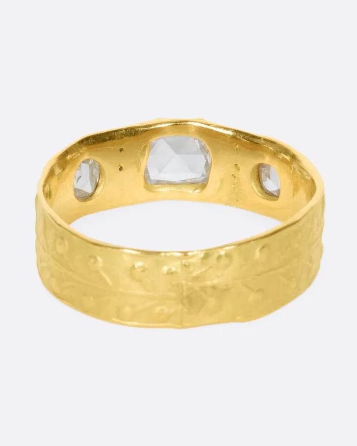 Rings HOCERAT Rose Cut Diamond Trio Band