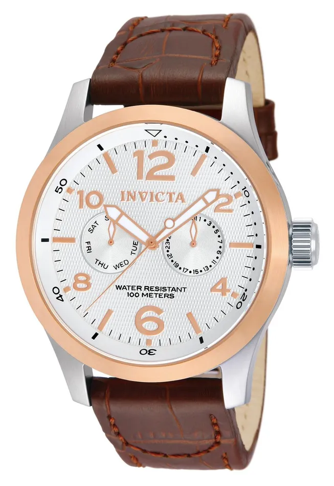 Rings Invicta Invicta 13010 Mens IForce Silver Dial Brown Leather Strap Two Tone Steel Watch Rings Invicta Invicta 13010 Mens IForce Silver Dial Brown Leather Strap Two Tone Steel Watch