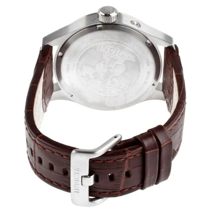 Rings Invicta Invicta 13010 Mens IForce Silver Dial Brown Leather Strap Two Tone Steel Watch