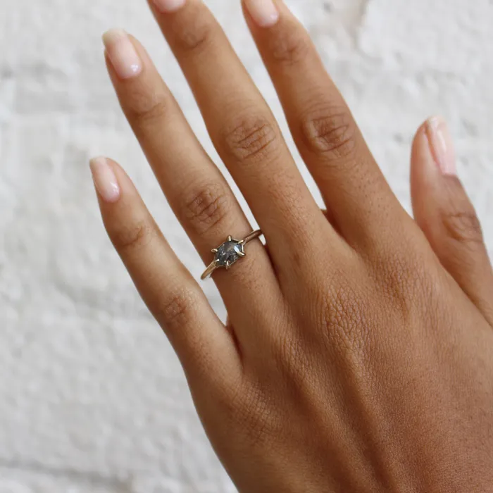 Rings Lauren Wolf Jewelry White Gold Hexagon Ring