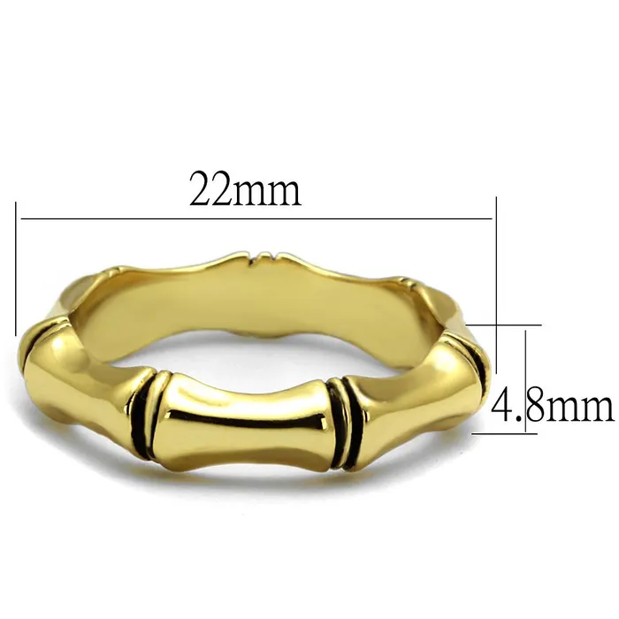 Rings LO4099 Gold Brass Ring with Epoxy in Jet Alamode