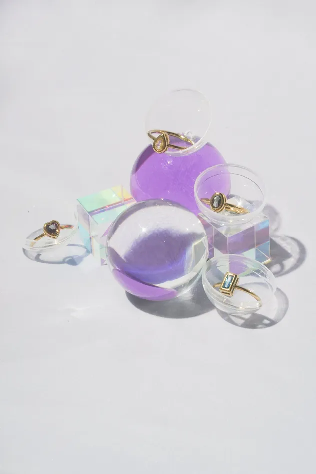 Rings READYMADE Sapphire Rectangle Bezel Ring