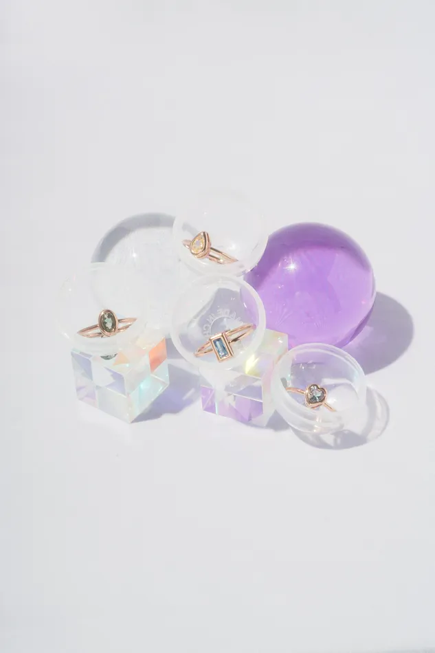 Rings READYMADE Sapphire Rectangle Bezel Ring