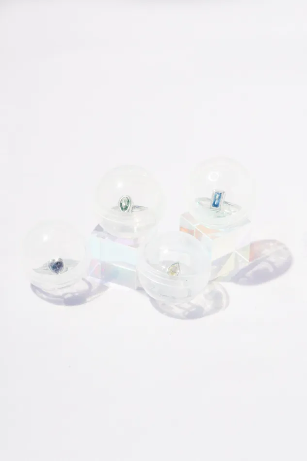Rings READYMADE Sapphire Rectangle Bezel Ring