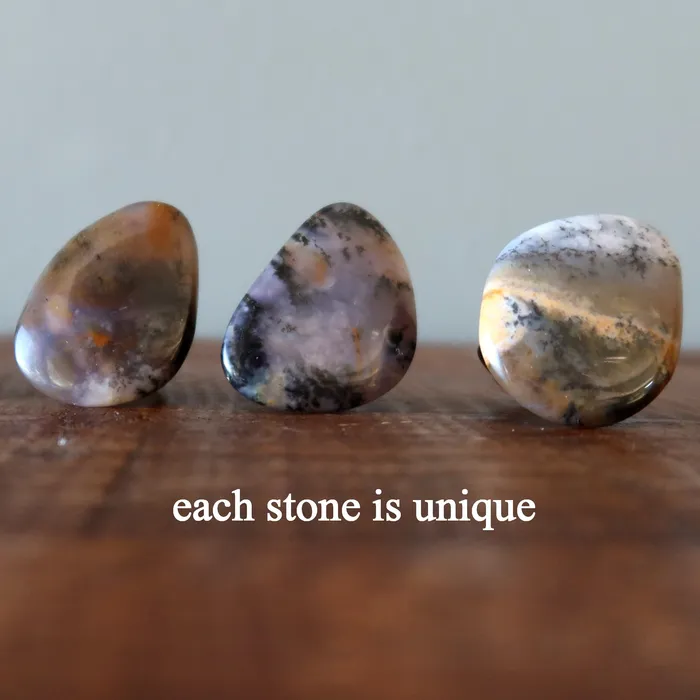 Rings Satin Crystals Dendritic Agate Ring Sea Antiqued Bronze Adjustable