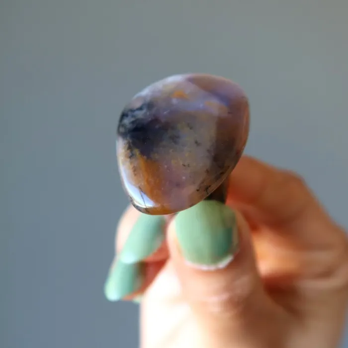 Rings Satin Crystals Dendritic Agate Ring Sea Antiqued Bronze Adjustable