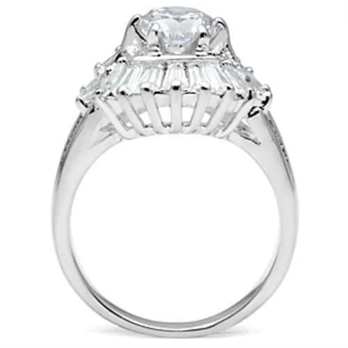 Rings SS039 Silver 925 Sterling Silver Ring with AAA Grade CZ in Clear Alamode
