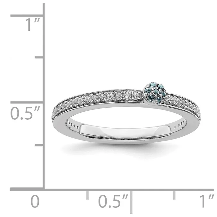 Rings Stackable Expressions 14k White Gold Stackable Expressions Aquamarine and Diamond Ring SK2078 Rings Stackable Expressions 14k White Gold Stackable Expressions Aquamarine and Diamond Ring SK2078