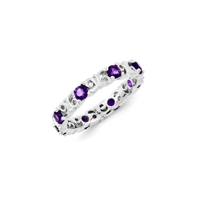 Rings Stackable Expressions Sterling Silver Stackable Expressions Amethyst Ring QSK1224 Rings Stackable Expressions Sterling Silver Stackable Expressions Amethyst Ring QSK1224