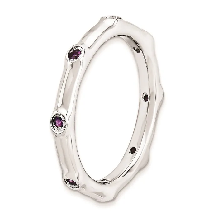 Rings Stackable Expressions Sterling Silver Stackable Expressions Amethyst Ring QSK375 Rings Stackable Expressions Sterling Silver Stackable Expressions Amethyst Ring QSK375