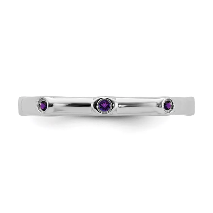 Rings Stackable Expressions Sterling Silver Stackable Expressions Amethyst Ring QSK375 Rings Stackable Expressions Sterling Silver Stackable Expressions Amethyst Ring QSK375