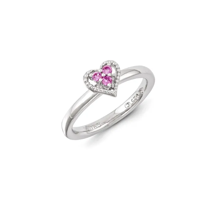 Rings Stackable Expressions Sterling Silver Stackable Expressions Created Pink Sapphire Ring QSK1250 Rings Stackable Expressions Sterling Silver Stackable Expressions Created Pink Sapphire Ring QSK1250