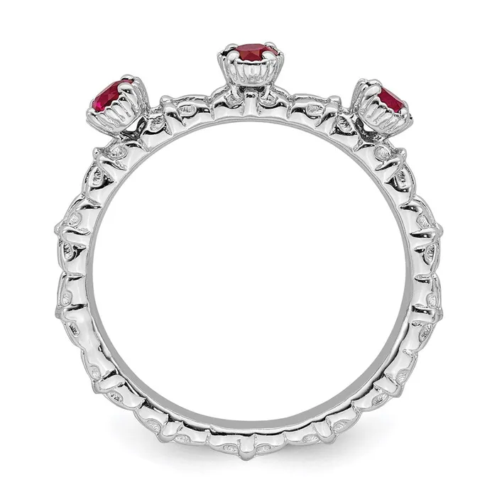 Rings Stackable Expressions Sterling Silver Stackable Expressions Created Ruby Three Stone Ring QSK1594 Rings Stackable Expressions Sterling Silver Stackable Expressions Created Ruby Three Stone Ring QSK1594