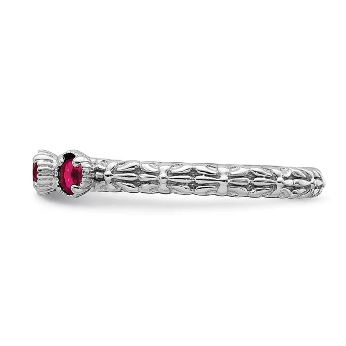 Rings Stackable Expressions Sterling Silver Stackable Expressions Created Ruby Three Stone Ring QSK1594 Rings Stackable Expressions Sterling Silver Stackable Expressions Created Ruby Three Stone Ring QSK1594