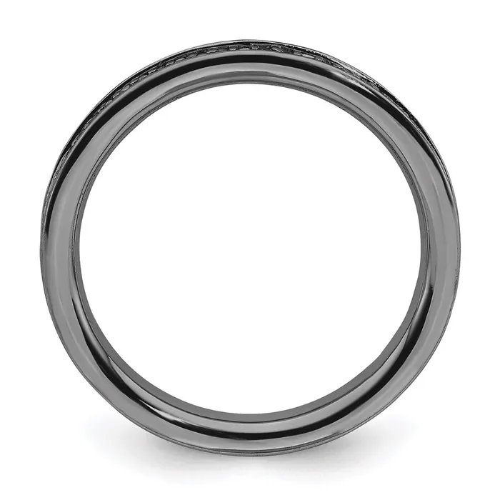 Rings Stackable Expressions Sterling Silver Stackable Expressions Diamonds Blackplated Ring QSK494 Rings Stackable Expressions Sterling Silver Stackable Expressions Diamonds Blackplated Ring QSK494