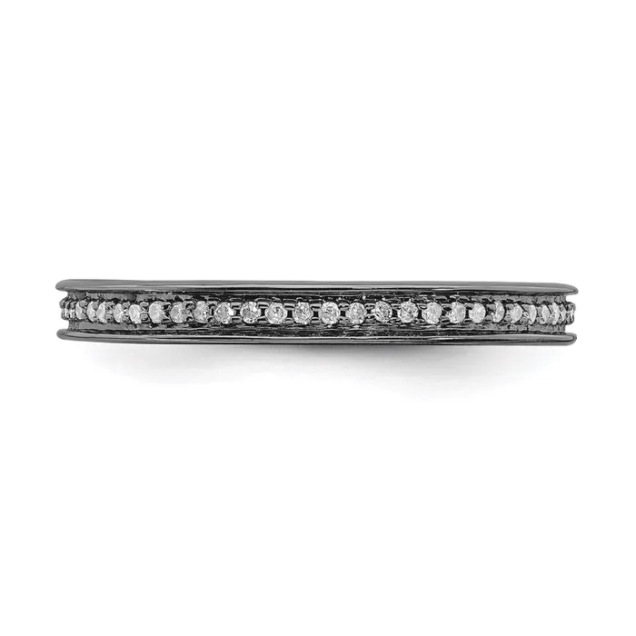 Rings Stackable Expressions Sterling Silver Stackable Expressions Diamonds Blackplated Ring QSK494 Rings Stackable Expressions Sterling Silver Stackable Expressions Diamonds Blackplated Ring QSK494