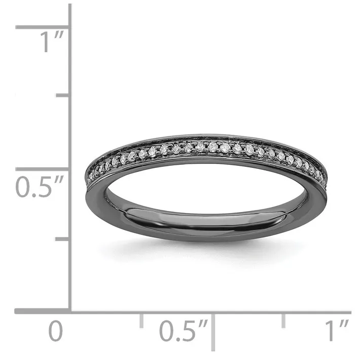 Rings Stackable Expressions Sterling Silver Stackable Expressions Diamonds Blackplated Ring QSK494 Rings Stackable Expressions Sterling Silver Stackable Expressions Diamonds Blackplated Ring QSK494