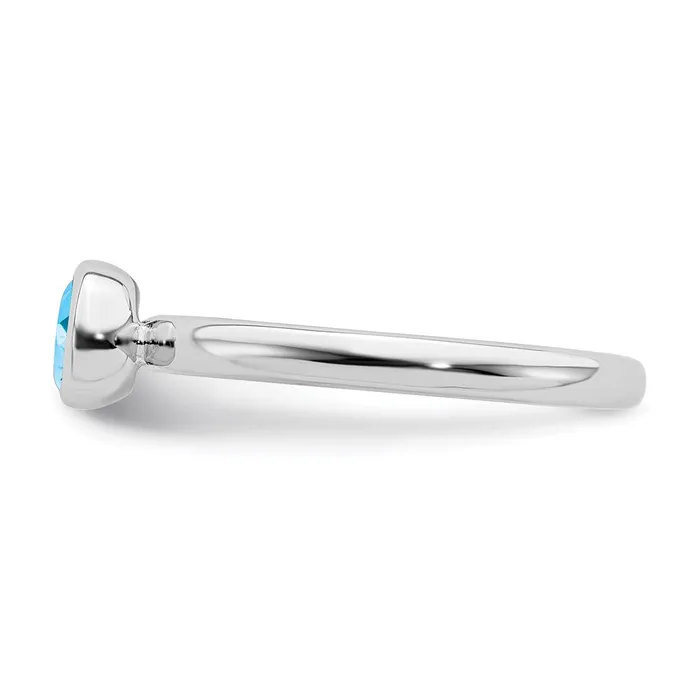 Rings Stackable Expressions Sterling Silver Stackable Expressions Low 5mm Round Blue Topaz Ring QSK519 Rings Stackable Expressions Sterling Silver Stackable Expressions Low 5mm Round Blue Topaz Ring QSK519