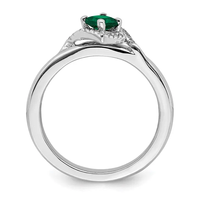 Rings Stackable Expressions Sterling Silver Stackable Expressions Polished Cr Emerald Dia Ring QSK658 Rings Stackable Expressions Sterling Silver Stackable Expressions Polished Cr Emerald Dia Ring QSK658