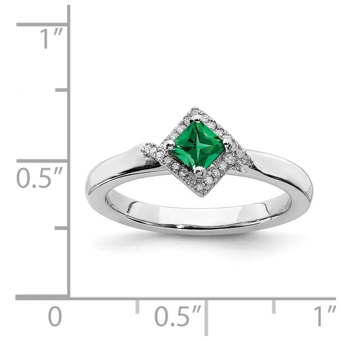 Rings Stackable Expressions Sterling Silver Stackable Expressions Polished Cr Emerald Dia Ring QSK658 Rings Stackable Expressions Sterling Silver Stackable Expressions Polished Cr Emerald Dia Ring QSK658