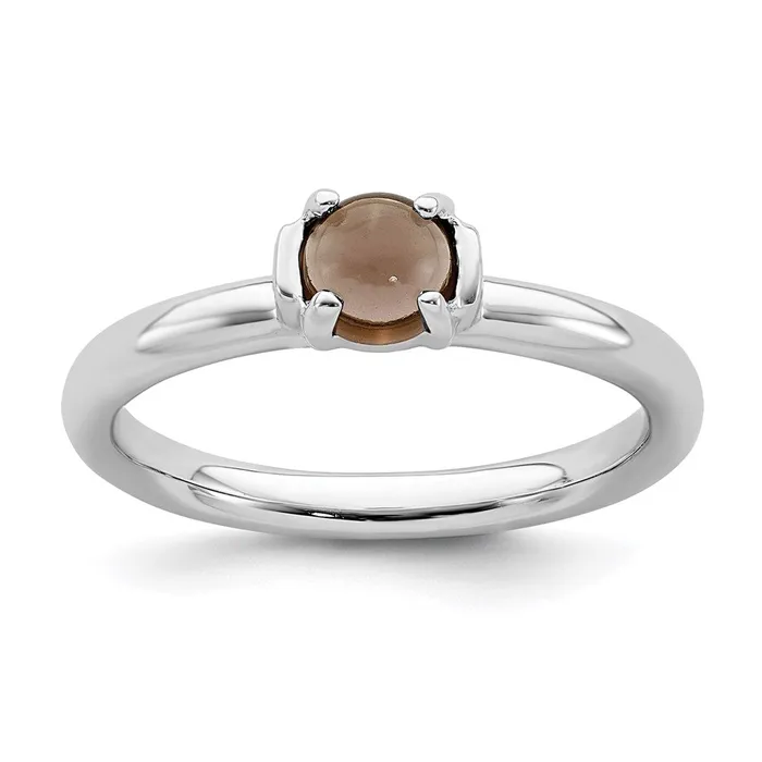 Rings Stackable Expressions Sterling Silver Stackable Expressions Polished Smoky Quartz Ring QSK619 Rings Stackable Expressions Sterling Silver Stackable Expressions Polished Smoky Quartz Ring QSK619