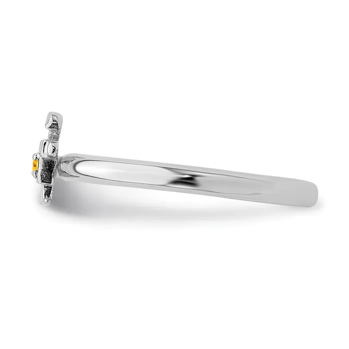 Rings Stackable Expressions Sterling Silver Stackable Expressions Rhodium Citrine Boy Ring QSK1921 Rings Stackable Expressions Sterling Silver Stackable Expressions Rhodium Citrine Boy Ring QSK1921