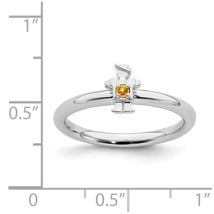 Rings Stackable Expressions Sterling Silver Stackable Expressions Rhodium Citrine Boy Ring QSK1921 Rings Stackable Expressions Sterling Silver Stackable Expressions Rhodium Citrine Boy Ring QSK1921