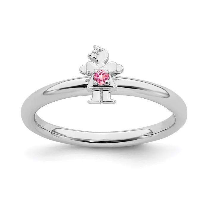 Rings Stackable Expressions Sterling Silver Stackable Expressions Rhodium Pink Tourmaline Girl Ring QSK1932 Rings Stackable Expressions Sterling Silver Stackable Expressions Rhodium Pink Tourmaline Girl Ring QSK1932