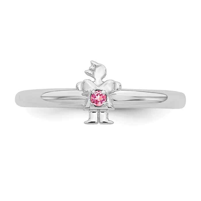 Rings Stackable Expressions Sterling Silver Stackable Expressions Rhodium Pink Tourmaline Girl Ring QSK1932 Rings Stackable Expressions Sterling Silver Stackable Expressions Rhodium Pink Tourmaline Girl Ring QSK1932