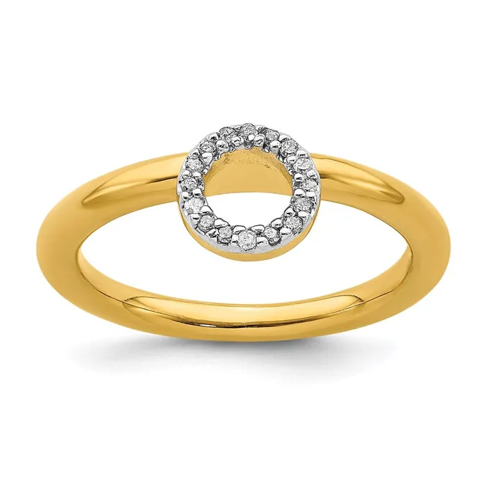 Rings Stackable Expressions Sterling Silver Stackable Expressions Yellowplated Halo Dia Ring QSK1992 Rings Stackable Expressions Sterling Silver Stackable Expressions Yellowplated Halo Dia Ring QSK1992