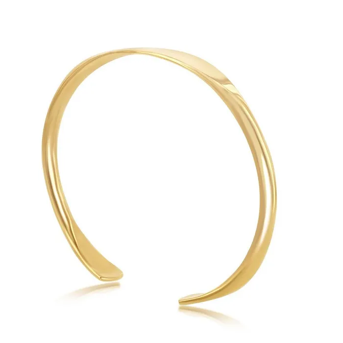 Rings Sterling Silver Gold Plated High Polished Engravable Bangle Classic