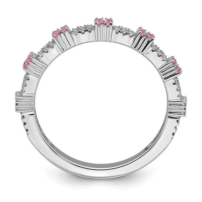 Rings Sterling Silver Stackable Expressions Pink Tourmaline Diamond Ring QSK2157 Stackable Expressions Rings Sterling Silver Stackable Expressions Pink Tourmaline Diamond Ring QSK2157 Stackable Expressions