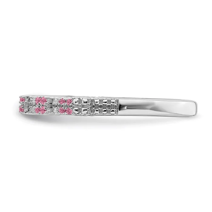 Rings Sterling Silver Stackable Expressions Pink Tourmaline Diamond Ring QSK2157 Stackable Expressions Rings Sterling Silver Stackable Expressions Pink Tourmaline Diamond Ring QSK2157 Stackable Expressions