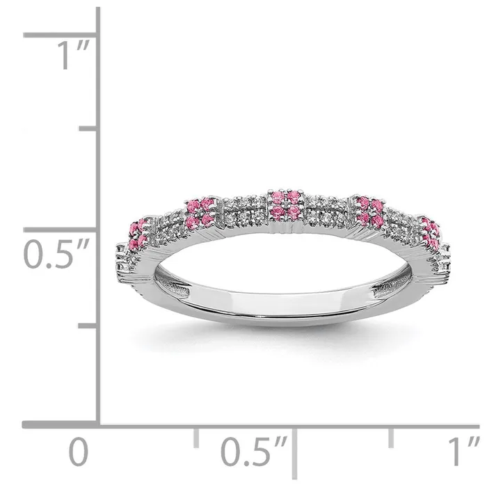 Rings Sterling Silver Stackable Expressions Pink Tourmaline Diamond Ring QSK2157 Stackable Expressions Rings Sterling Silver Stackable Expressions Pink Tourmaline Diamond Ring QSK2157 Stackable Expressions