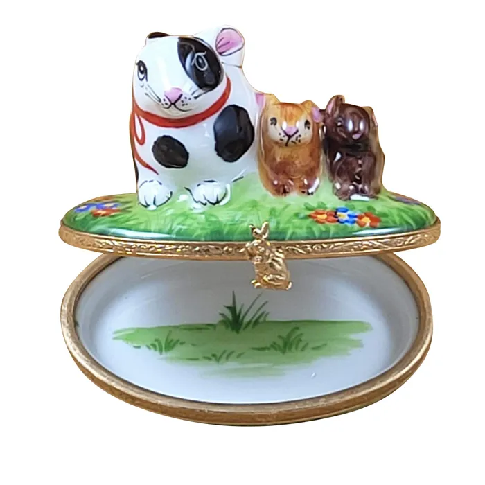 Rochard Limoges Necklaces Rochard Rabbit Family Spring Design Limoges Box