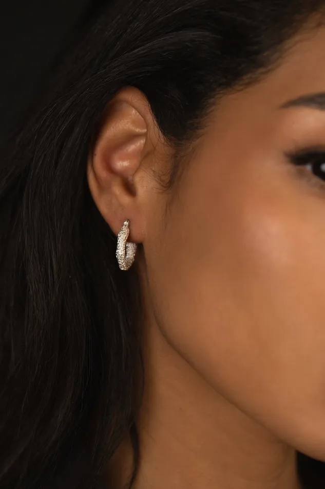 Rough Hoop Earrings Silver Kty Earrings