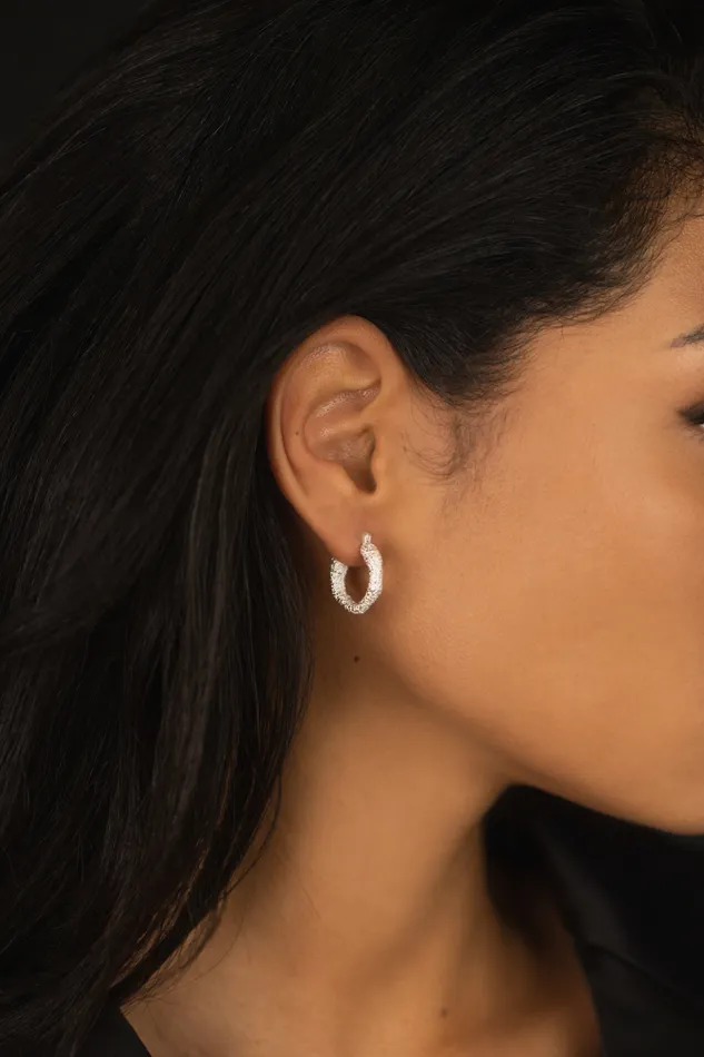 Rough Hoop Earrings Silver Kty Earrings