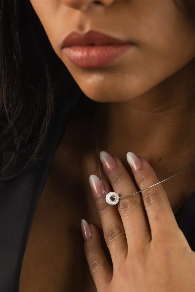 Rough Ring Necklace Silver Kty Necklaces